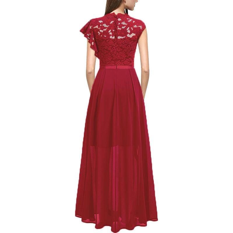 Lace Evening Gown With A High Waist