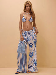 Three Piece Shell Print r Swimsuit