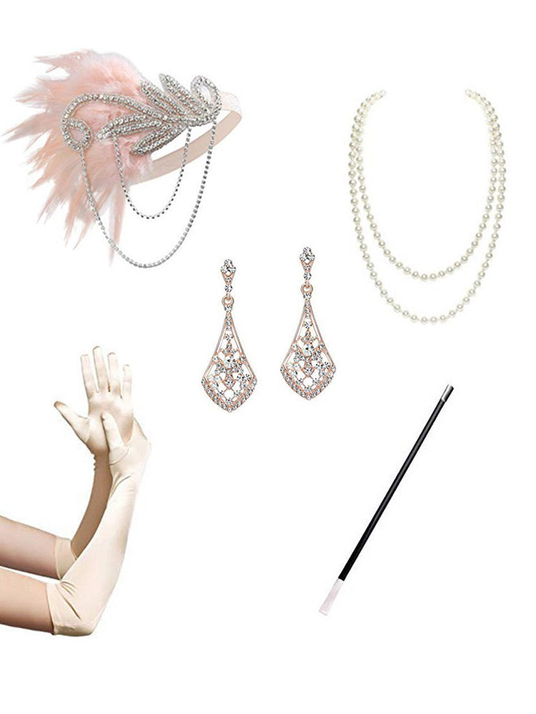 1920s Gatsby Sequined Fringed Flapper Dress Set