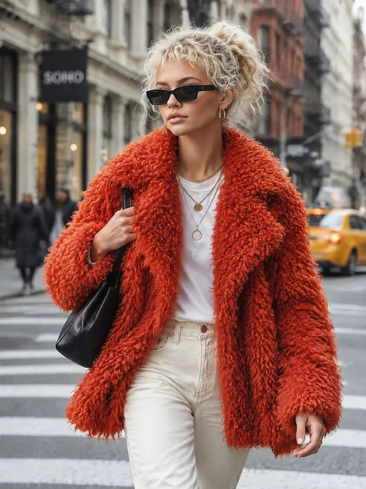 Loose  Relaxed-Fit Thickened Teddy Fleece Jacket