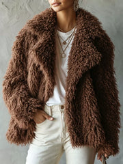 Loose  Relaxed-Fit Thickened Teddy Fleece Jacket