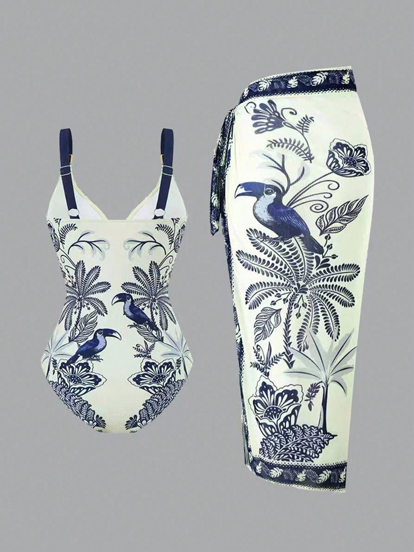 One-Piece Swimsuit Beach Cover-Up Skirt