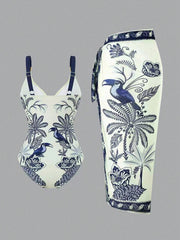 One-Piece Swimsuit Beach Cover-Up Skirt